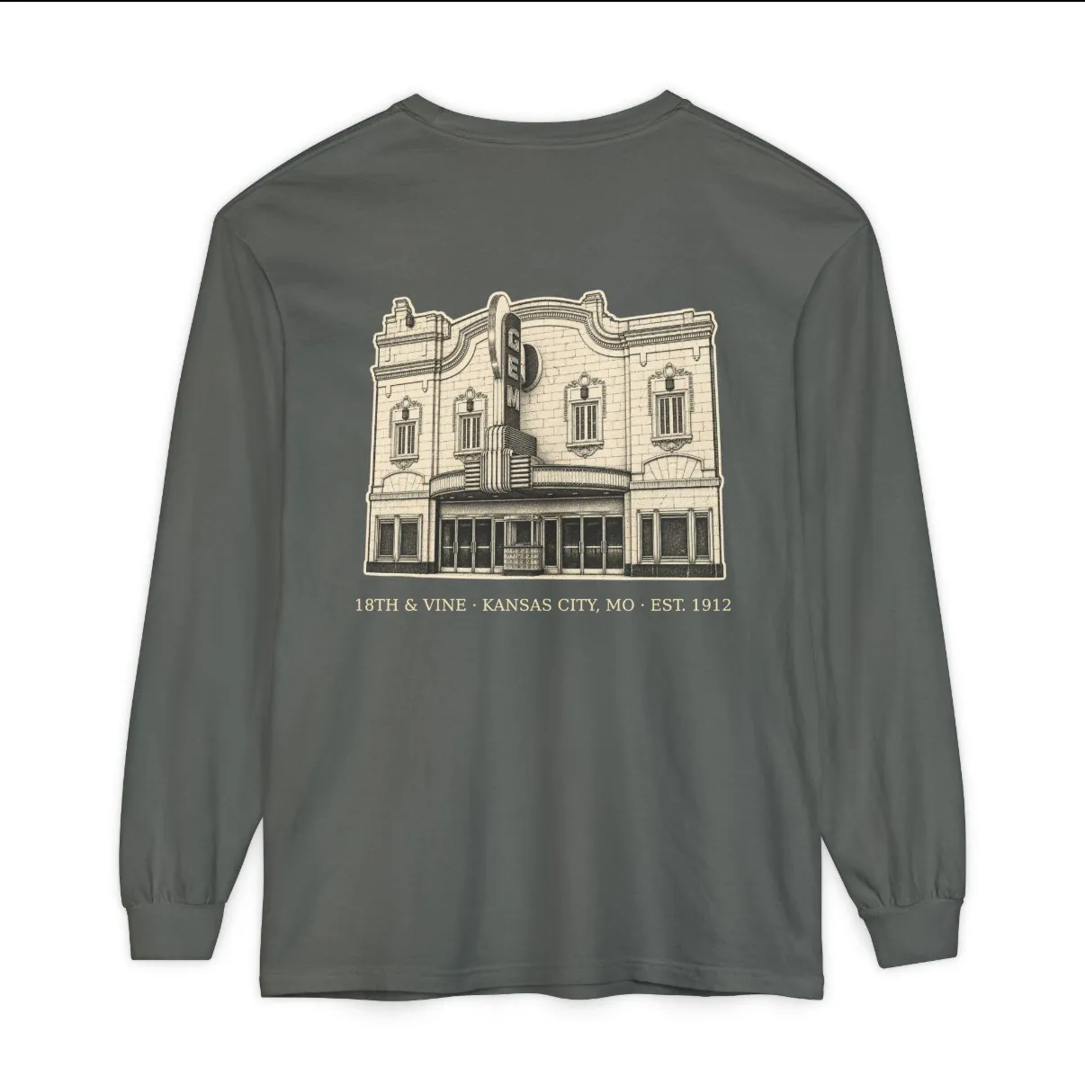 18th and Vine Kansas City Long Sleeve in Pepper, back print