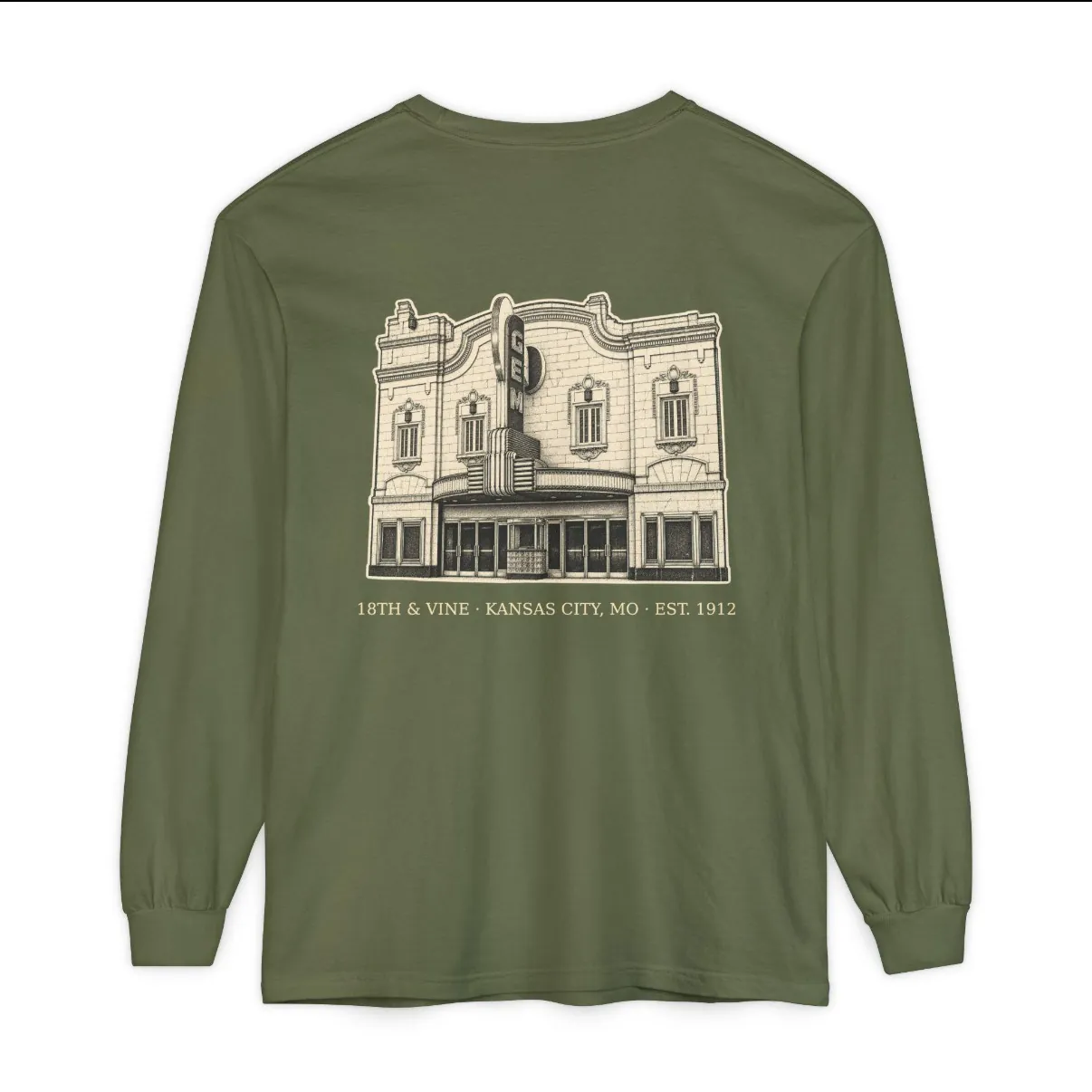18th and Vine Kansas City Long Sleeve in Hemp, back print