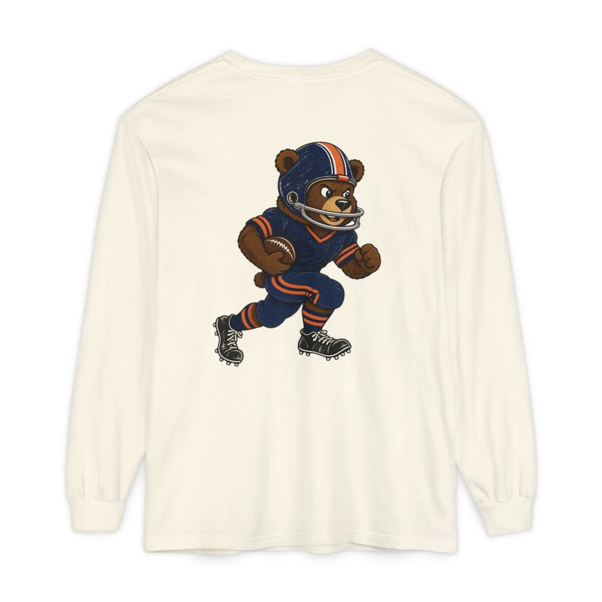 Bears Football Long Sleeve Tee in Ivory, back print
