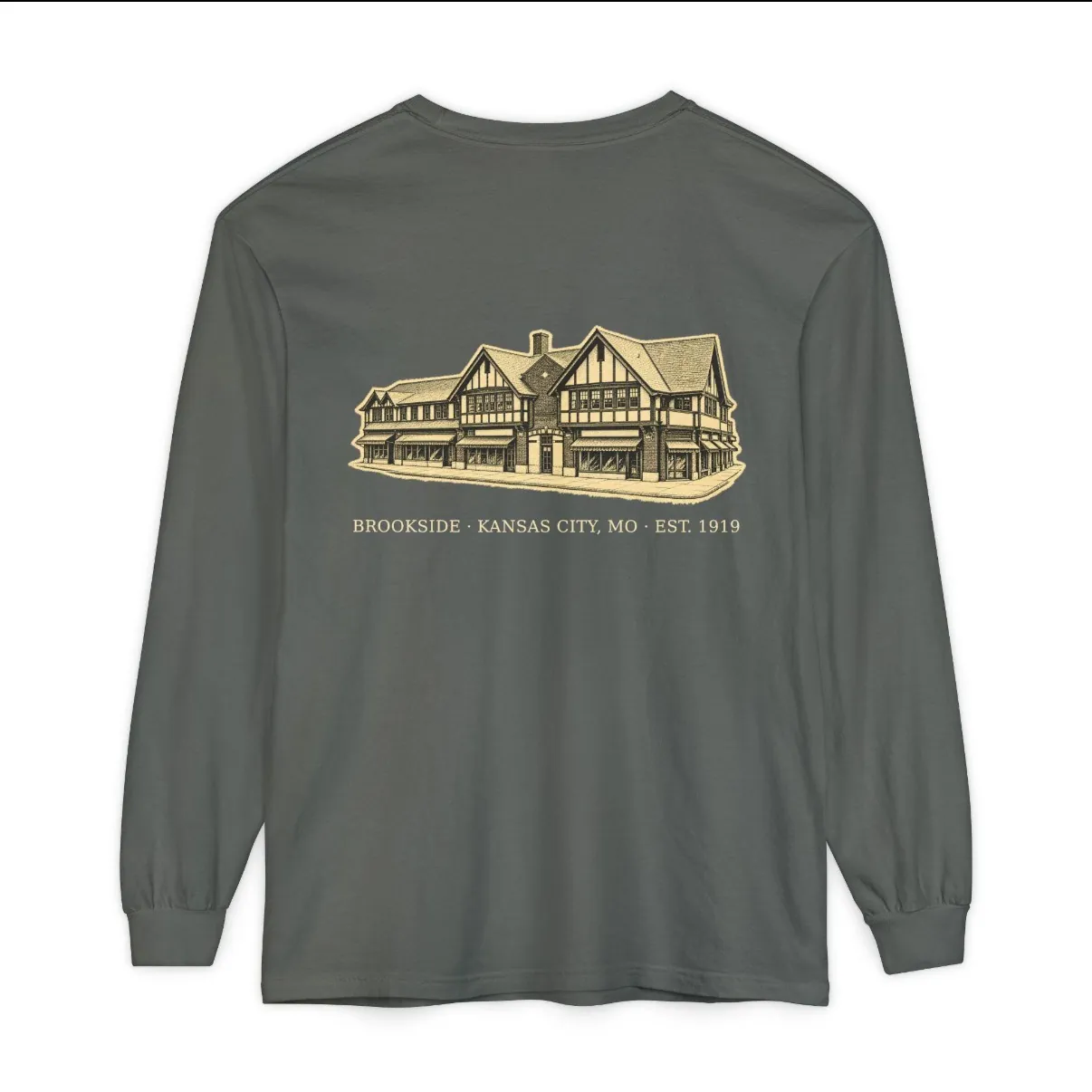 Brookside Kansas City Long Sleeve in Pepper, back print