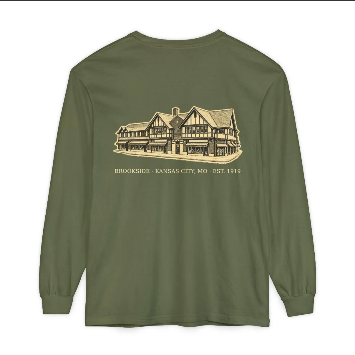 Brookside Kansas City Long Sleeve in Hemp, back print