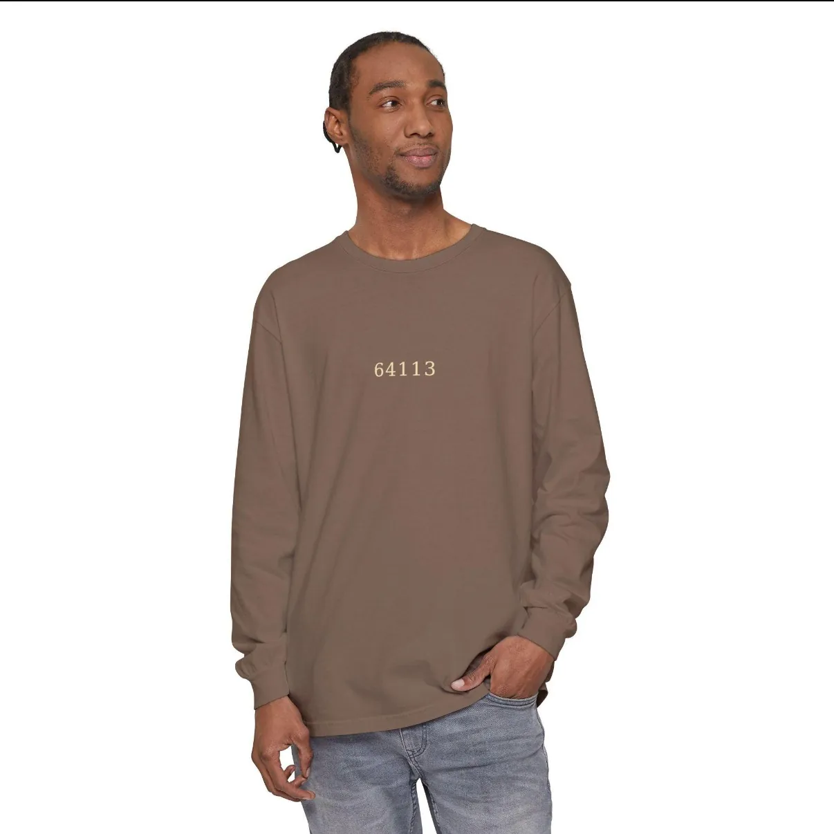Brookside Kansas City Long Sleeve in Espresso, on a model