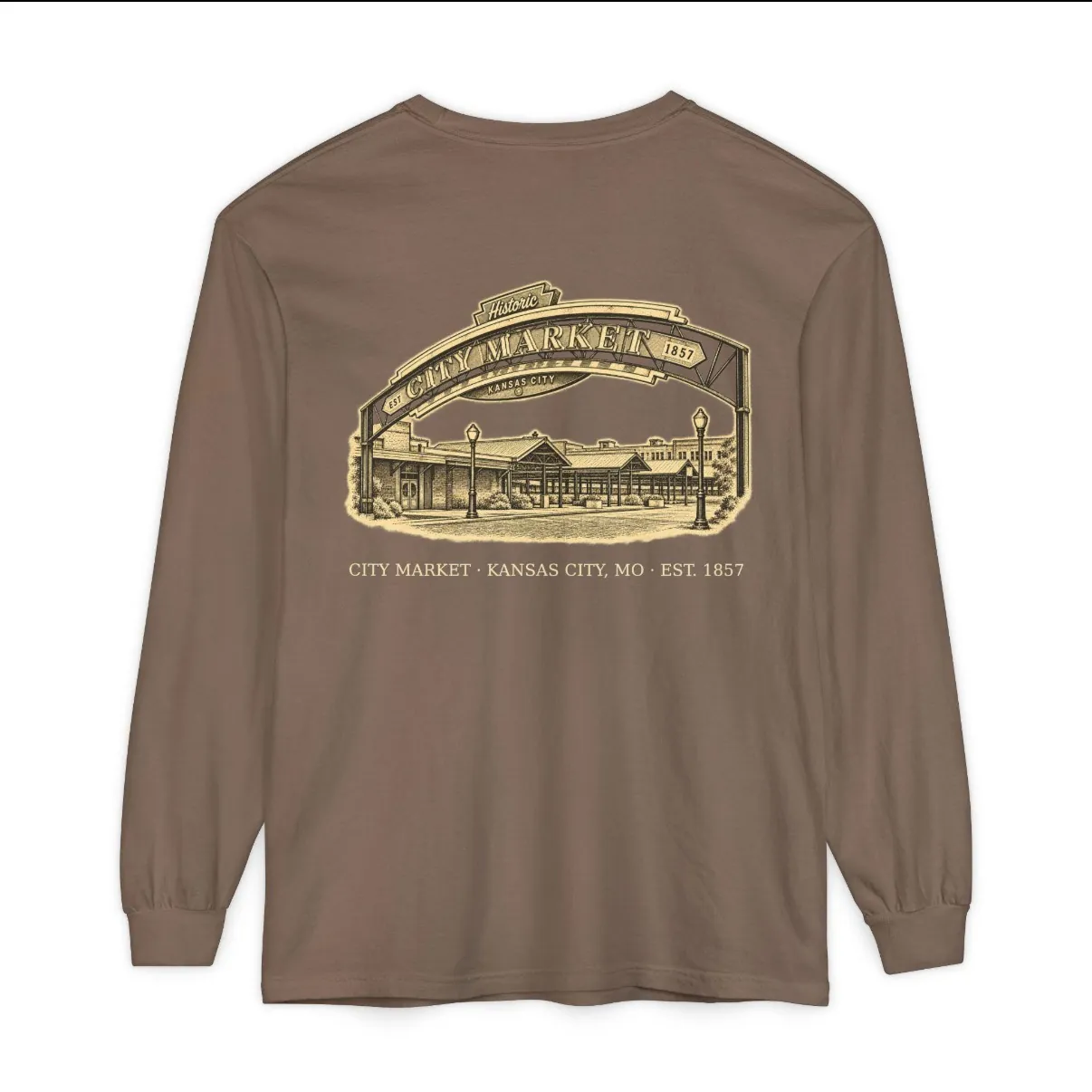 City Market Kansas City Long Sleeve in Espresso, back print