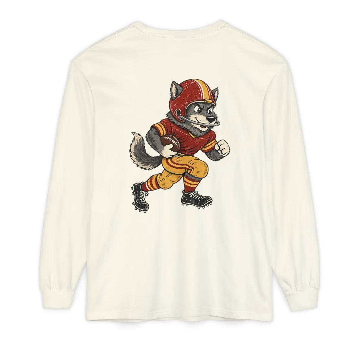 Fountain City Football Long Sleeve Tee in Ivory, back print