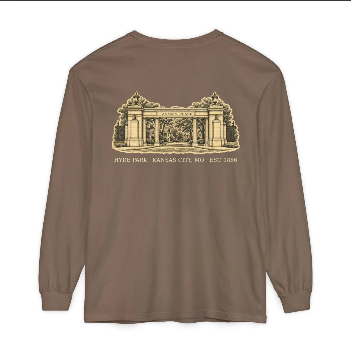 Hyde Park Kansas City Long Sleeve in Espresso, back print