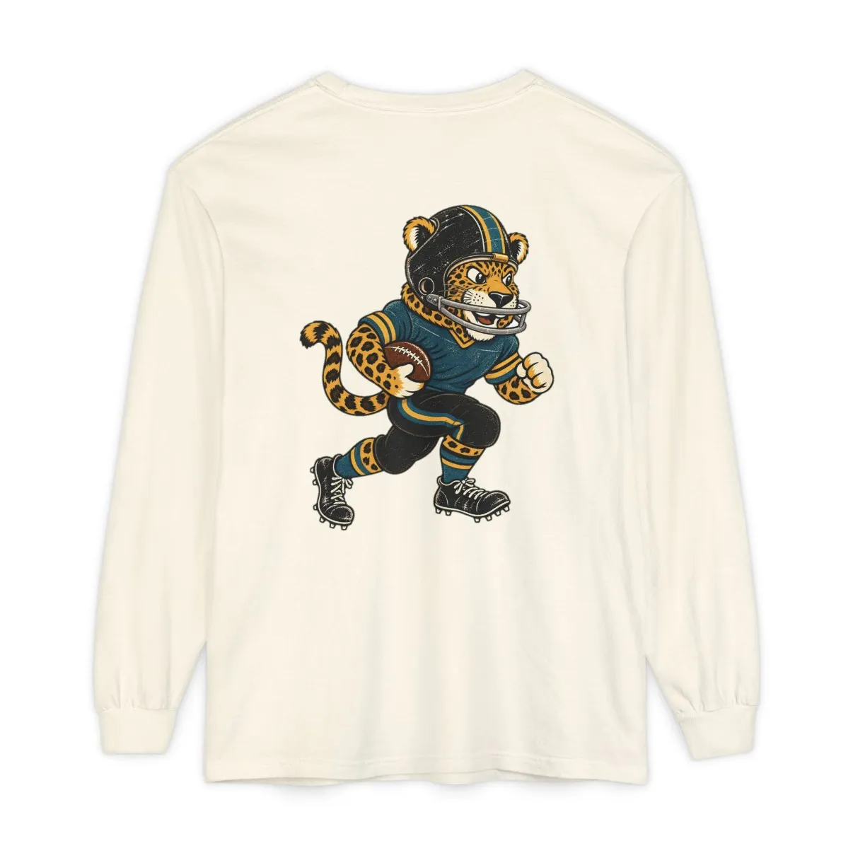 Jaguars Football Long Sleeve Tee in Ivory, back print
