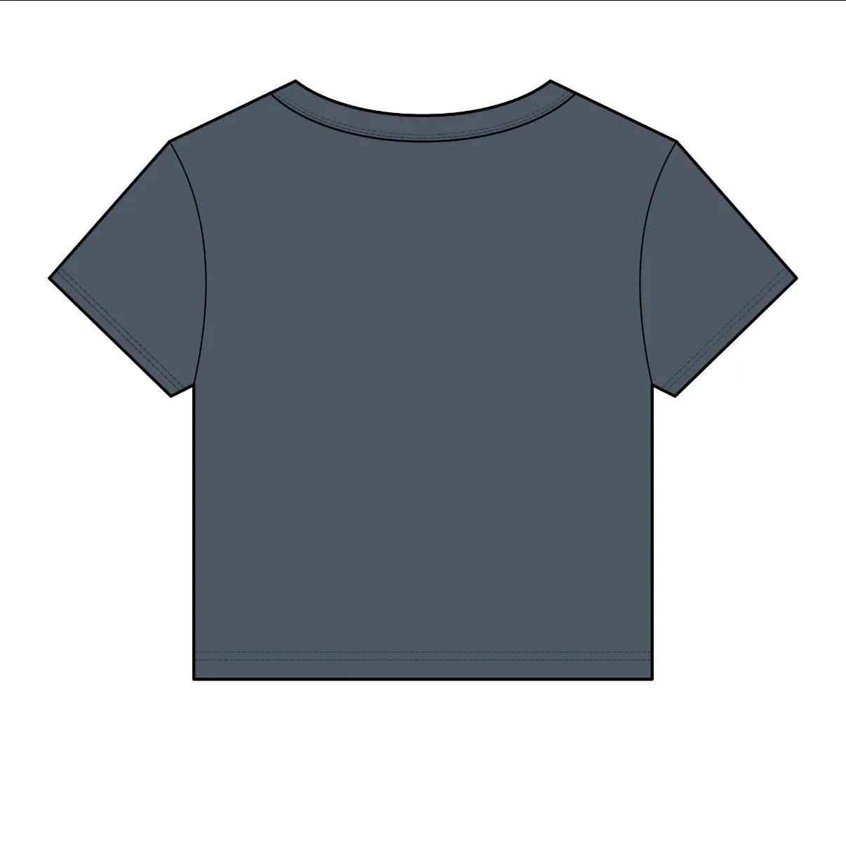 Kansas City Embroidered Baby Tee in Navy, back