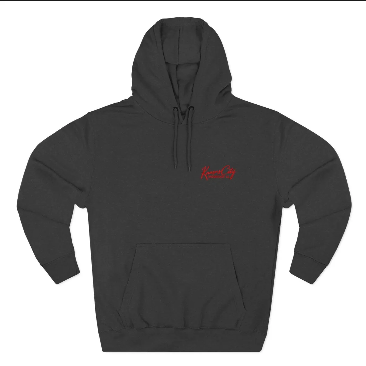 Kansas City Embroidered Hoodie in Charcoal, front