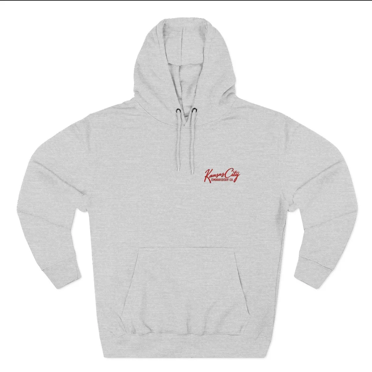 Kansas City Embroidered Hoodie in Heather Grey, front