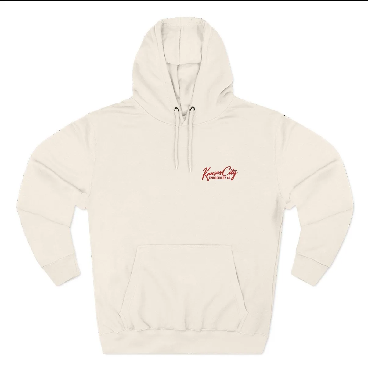 Kansas City Embroidered Hoodie in Sandshell, front