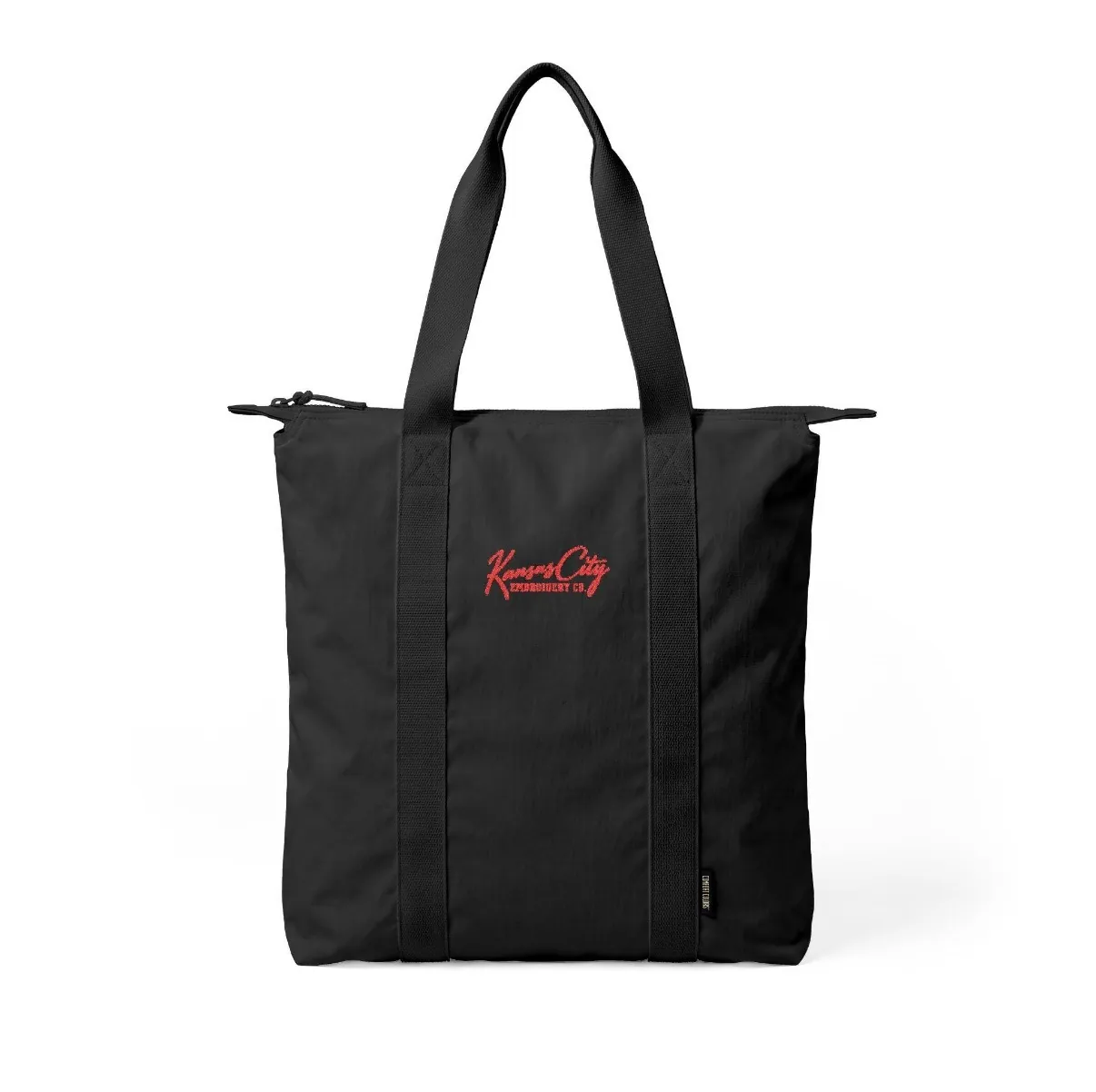 Kansas City Embroidery Co. Embroidered Tote in Black, front