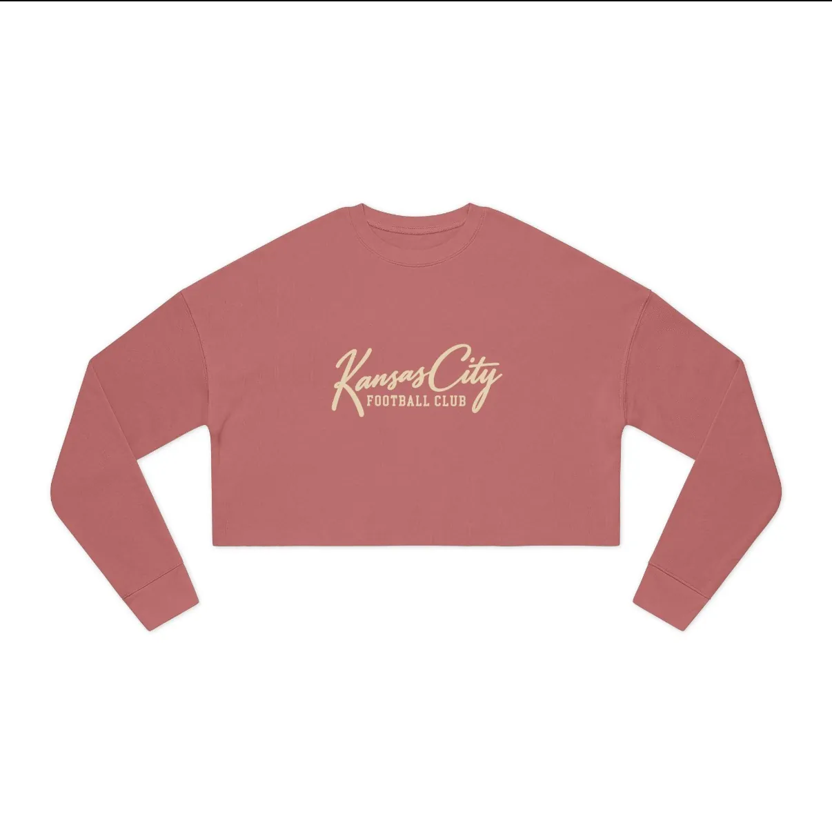 Kansas City Football Club Women's Cropped Sweatshirt in Mauve, front