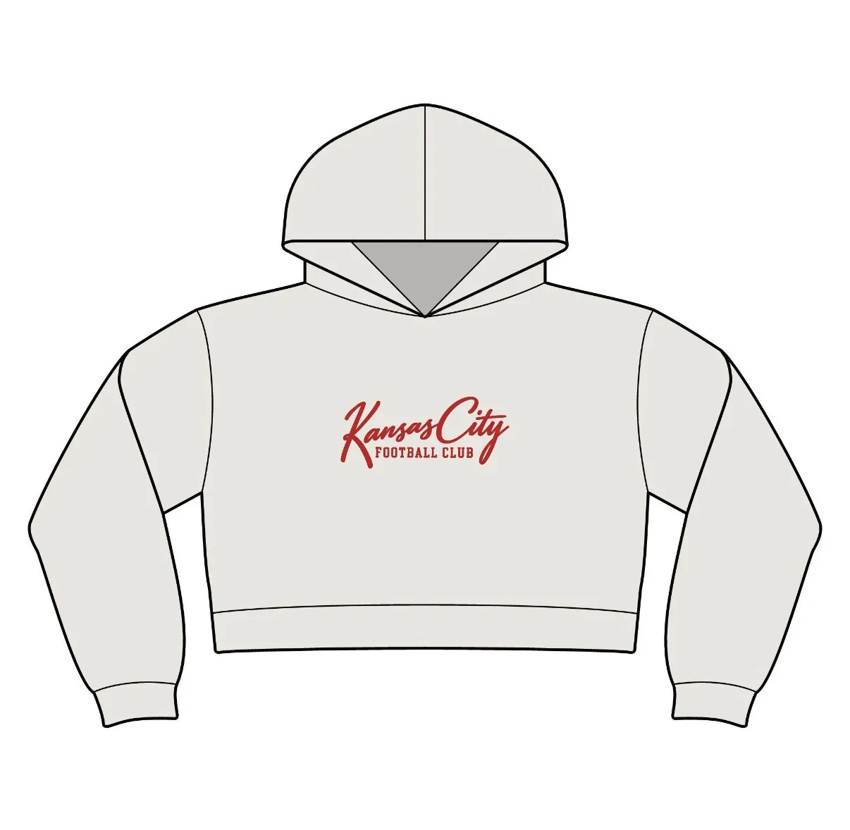 Kansas City Football Club Cropped Hoodie in Bone, front