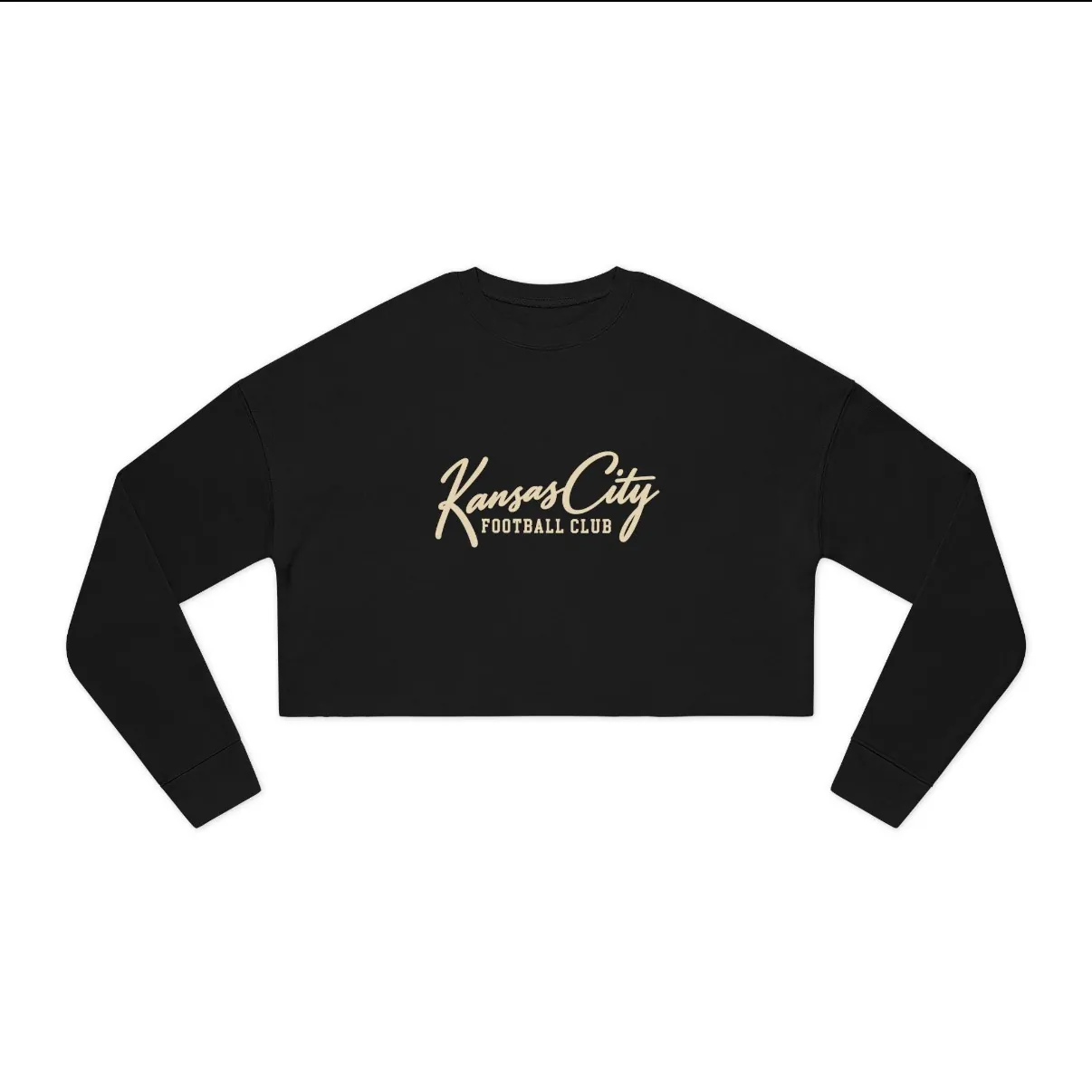 Kansas City Football Club Women's Cropped Sweatshirt in Black, front