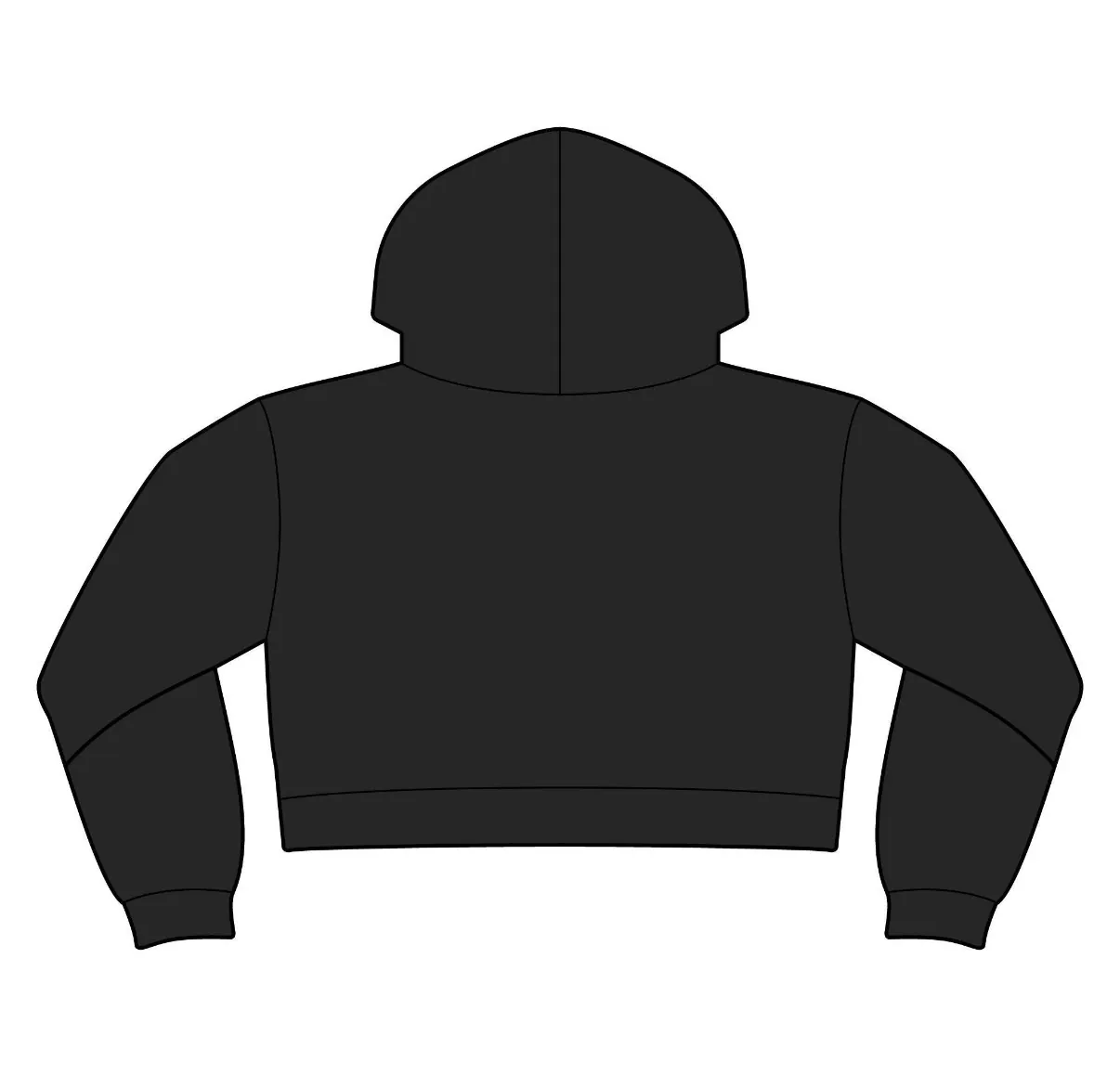 Kansas City Football Club Cropped Hoodie in Black, back