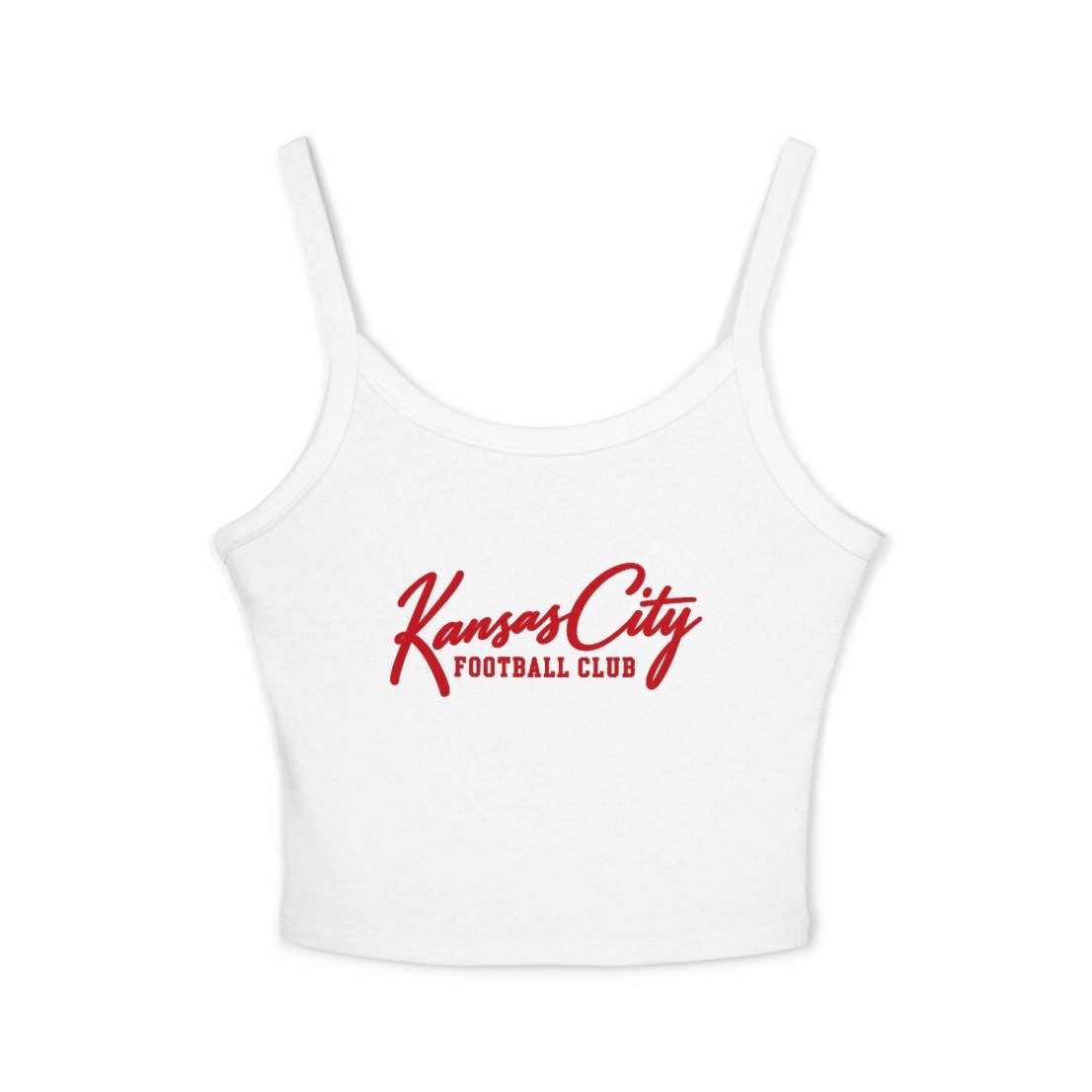 White Kansas City Football Club spaghetti strap tank