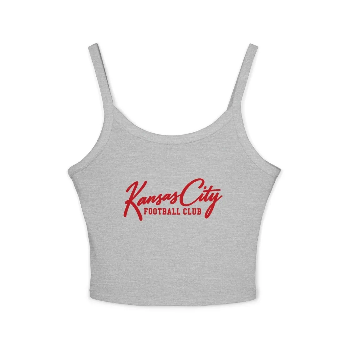 Kansas City Football Club Women's Spaghetti Strap Tank in Athletic Heather, front