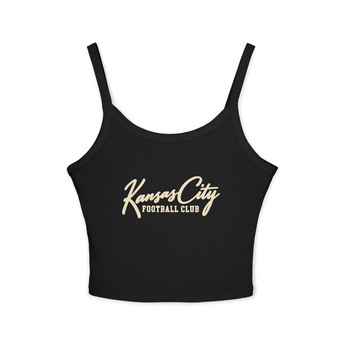 Kansas City Football Club Women's Spaghetti Strap Tank in Black, front
