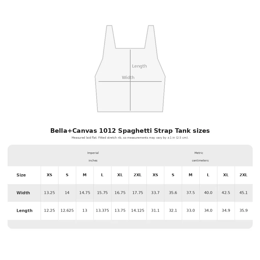 Kansas City Football Club Women's Spaghetti Strap Tank size chart
