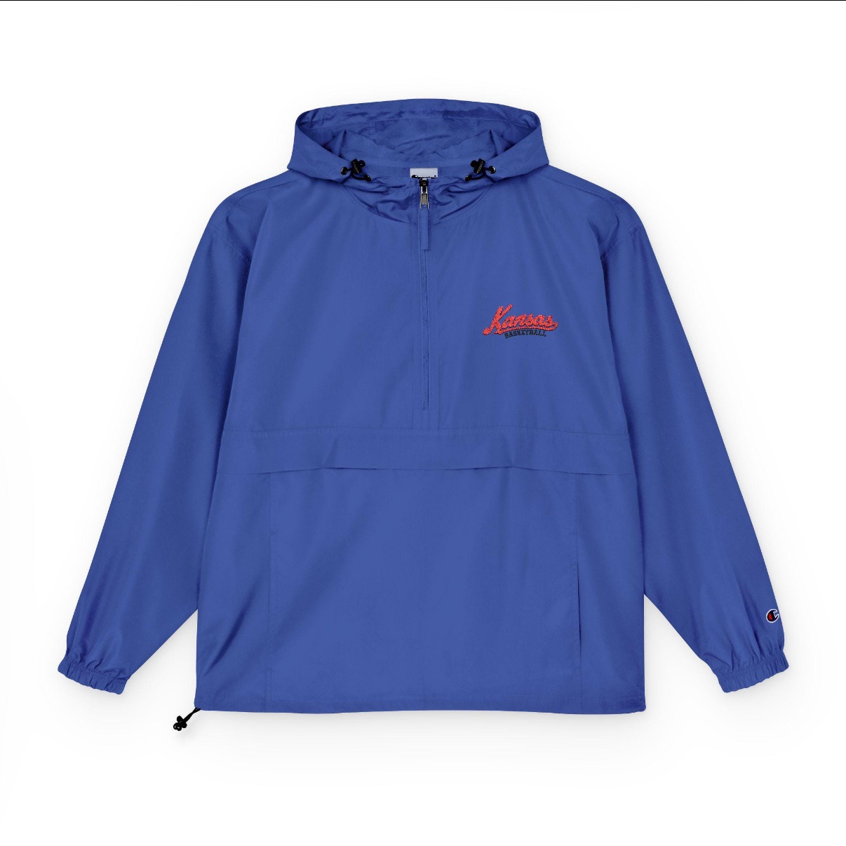 Blue Kansas Basketball embroidered anorak, front