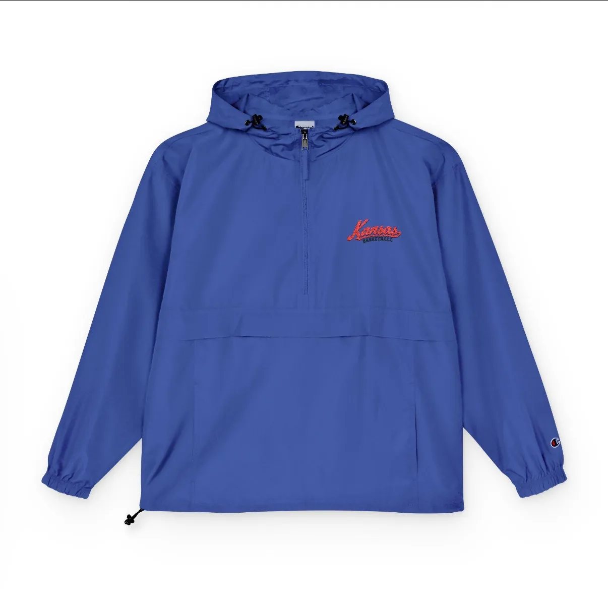 Kansas Basketball Embroidered Anorak in Blue, front