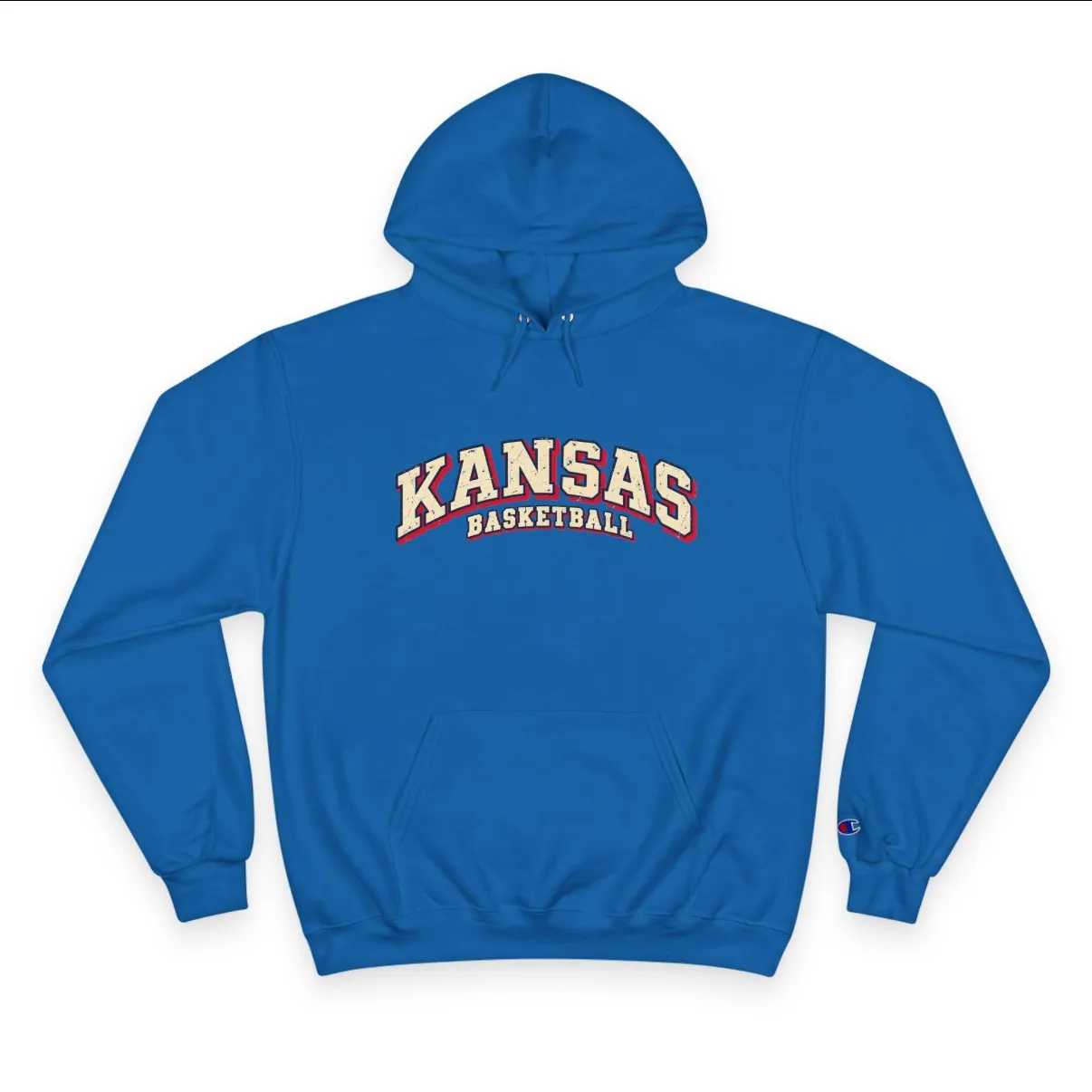 Kansas Basketball Champion Hoodie in Royal Blue, front