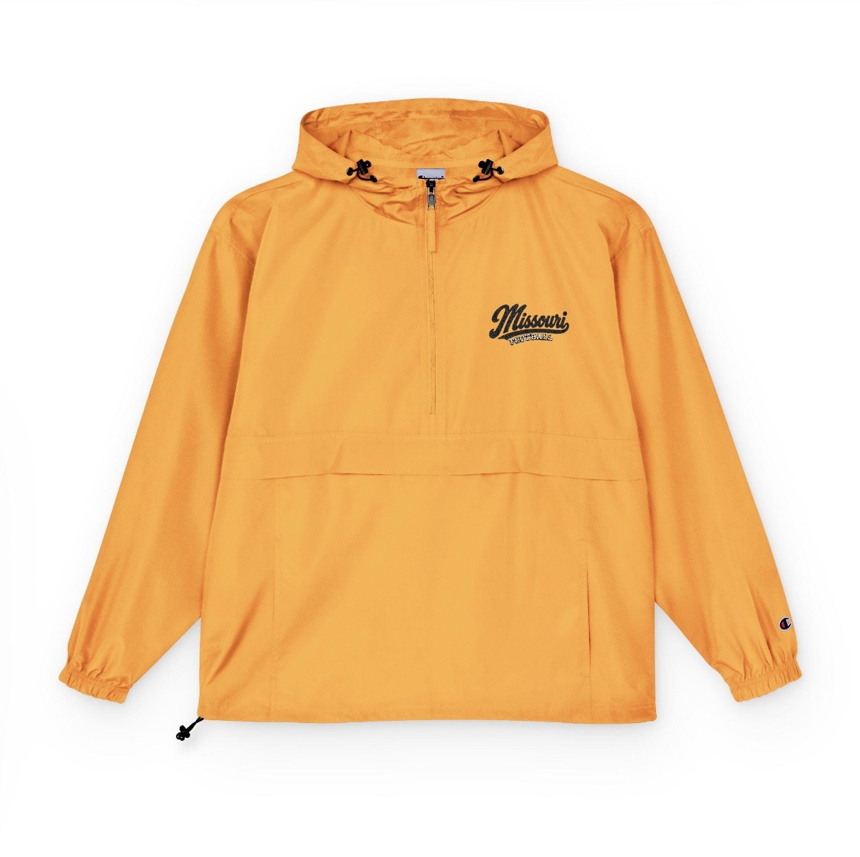 Gold Missouri Football embroidered anorak, front