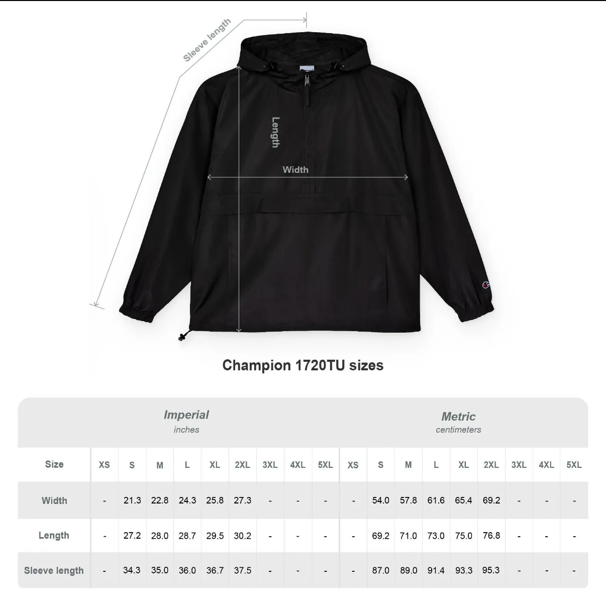 Missouri Football Embroidered Anorak, Gold size chart