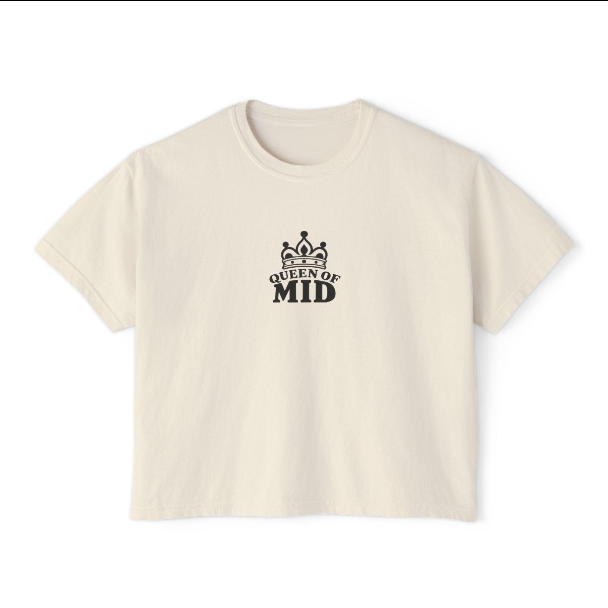 Ivory Queen of Mid crop top, front
