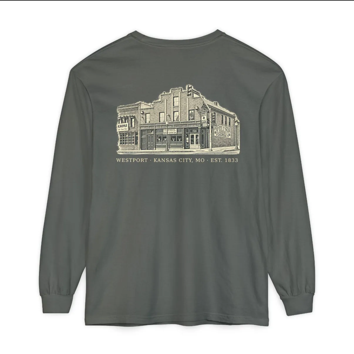 Westport Kansas City Long Sleeve in Pepper, back print