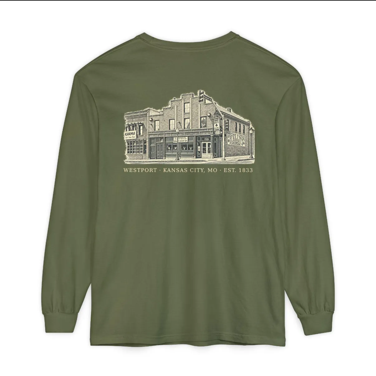 Westport Kansas City Long Sleeve in Hemp, back print