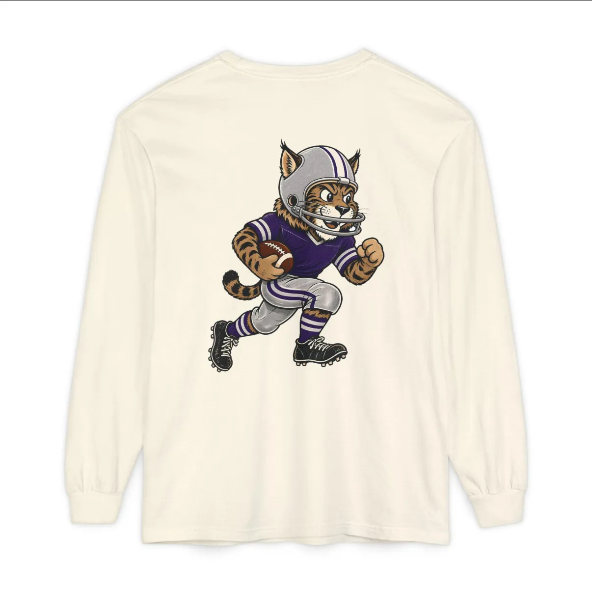 Wildcats Football Long Sleeve Tee in Ivory, back