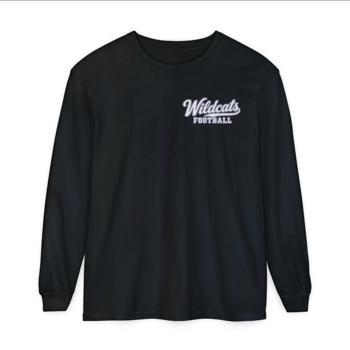 Wildcats Football Long Sleeve Tee in Black, front